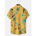 QIVICIMA Men's Hawaiian Bowling Shirt - Yellow Short Sleeve Regular Fit - Buy Online on GoSupps.com