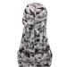 Soapow 1PC Fashion Camo Print Tail Pirate Hat with Long Tail Headwear Head Wrap for Mens Silky Durag Hair Accessories One Size Grey Camouflage