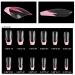 Buy French Tip Press On Nails - Pink Coffin Short Stick On Nails | Y2K Design Full Cover Soft Gel Tips - 12 Sizes Available - Buy Online on GoSupps.com