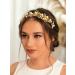 IYOU Pearl Wedding Headband Gold Crystal Bride Hair Bands Crown Rhinestone Prom Bridal Hair Accessories for Women - Buy Online on GoSupps.com
