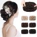 HANYUDIE Messy Bun Scrunchie Chignon Hairpiece Curly Dish Hair Bun Updo Haircomb Extension Combs in Messy Bun Hair Piece for Women(Dark Brown)