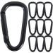 Pack of 12 snap hooks 60x30mm small snap hooks black carabiner mini carabiner for camping traveling hiking