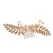 Ipetboom Pearl Comb Wedding Hair Combs Silver Barrettes Vintage Bridal Hair Comb Gold Headpiece Rhinestone Hair Accessories Bridal Hair Clip Tiara Grab The Drill Women's Modeling Zinc Alloy
