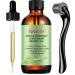 Menthe poivr e Huile essentielle de Romarin et Derma Roller 0.5mm pour la croissance des cheveux les soins de la peau la croissance des sourcils et des cils pour 1 pack huile+rouleau dermique