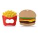 Silicone Teething Toys - Baby Teething Toys - Baby Teether - Silicone Teethers for Babies - Baby Chew Toys - Silicone Baby Teether - Infant Teething Toys - Hamburger & Fries - Set of 2