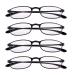 4 PRS Reading Glasses +250 Eyeglasses Lightweight Slim Black Frame 2.5 Black
