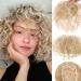 Human Hair Topper Curly Wavy Toupee Clip in Hair Extensions Hairpieces Hair Replacement with Bangs for Women - Buy Online on GoSupps.com