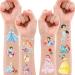 240 Pcs Princess Temporary Tattoos for Girls 8 Sheets Waterproof Tattoo Stickers Cartoon Theme Party Decoration Kids Temporary Tattoo Toys Suitable for Birthday Parties Group Activities (Princess)