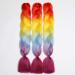 Showjarlly Kanecalon Hair Braids Extensions - Ombre Jumbo Braid 24 Kunsthaar Braiding Hair (3 Pack) - Multi-Color Yellow Blue Purple Red - Buy Online on GoSupps.com