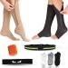 Compression stockings knee high open toes zipper with a pocket belt headscarf welding tape and three pairs of socks suitable for varicose veins edema or sports outdoors 2 pairs of XXL