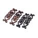 Parcelona French Little Hearts Shell Black Small Celluloid Acetate Side Slide Barrette Snap on Hair Clips - 4 Pieces