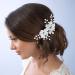 IYOU Princess Silver Flower Crystal & Pearl Hair Combs | Bridal Wedding Headpiece Accessories for Girls & Women - Buy Online on GoSupps.com