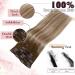 Easyouth 18 Ombre Clip in Human Hair Extensions - Dark Brown to Light Brown and Medium Blonde - 5Pcs, 70g Double Weft Clip - Natural Soft Hair - #3/8/22 - Buy Online on GoSupps.com