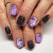 Halloween Press on Nails Short Square Fake Nails with Black Glitter Design Halloween Glue on Nails Full Cover Halloween Nails Stick on Nails for Women and Girls Halloween Nail Art Decoration 24Pcs Halloween 1