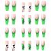 Halloween Press on Nails Halloween Press on Nails Medium Horror Ghost and Skull Halloween Fake Nails 24PCS Coffin French Tip False Nails with Gel Glue - Buy Online on GoSupps.com