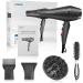 Faszin Ionic Hair Dryer - 2400W Professional Hairdryer with Triple-L Plus Heat Resistant Technology, 4 Styling Accessories Included - Black - Buy Online on GoSupps.com