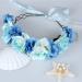 Artificial Hair Bands - Blue Simulation Rose Headband for Party & Wedding Accessories (1 Piece) - Buy Online on GoSupps.com