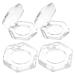 Angoily 4pcs Hexagonal Transparent Eye Shadow Box Highlight Travel Storage Tray