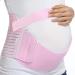 FITTOO Maternity Support Belt Belly Band 3 in 1 Pregnancy Belt Support Back Brace Abdominal Binder Waist Support Lightweight Breathable and Adjustable Pregnancy Support Belt S-XXL Available Pink XL