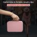 Portable Jewelry Organizer Box with Makeup Vanity Mirror - Rechargeable LED Mirror - Pink - Buy Online on GoSupps.com