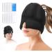 Gel Ice Headache & Migraine Relief Hat - Wearable Flexible Headband Ice Pack for Migraine & Headache Relief, Long-Lasting Cooling, No Confusion, Ice Therapy, Tension Relief (Black)