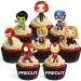 24 PRECUT Superhero Mix Edible Cupcake Toppers Theme #1 - Stand Up Wafer Cake Decorations (Set 1)
