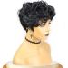 Short Curly Pixie Cut Wig for Black Women - Fluffy Natural Wavy Synthetic Hair with Bangs | Black Color (1B) - Buy Online on GoSupps.com