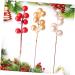 HOMSFOU 20pcs Christmas Fruit Red Berry Picks Faux Red Berry Stems Artificial Holly Stems Tree Decorations Artificial Berry Stem Picks Berries for Christmas Tree Foam Household Accessories Golden 17x3cm - Buy Online on GoSupps.com