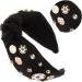 scicent Black Hair Band Knotted Headband for Women Sport Hairbands Soccer Charms Wide Top Knot Headpiece Soccer Game Day Hair Accessories Gifts for Girls Fans - 25312 - Buy Online on GoSupps.com
