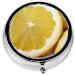 Lemon Printed Mini Round Pill Box | 3 Compartment Medicine Organizer | Travel & Pocket Pill Case for Home & Office - Buy Online on GoSupps.com