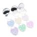 Minkissy heart pocket mirror portable heart -shaped foldable steel cosmetic mirror Small mirror double -sided mirror for girls women women (random color)