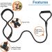 Reflective 1.5M Figure 8 Dog Lead Choker Leash for Large Medium Dogs - Black - Buy Online on GoSupps.com