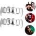 Didiseaon 2pcs Werewolf Teeth Halloween Decor Teeth Grills Top and Bottom Teeth Toy Vampire Fangs Artificial Teeth Simulation Teeth Decorative Props Copper Toy Men and Women Silver Silver - Buy Online on GoSupps.com