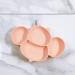 Pandaear Silicone Baby Plate with Suction Cup | Divided Non-Slip BPA-Free Children's Dining Plate - Bee Pink | Perfect for Baby-Led Weaning - Buy Online on GoSupps.com