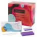 NOVAL Disposable Nail Salon Manicure Pedicure Set Kit Foot for Nail Beauty 4- Piece Including Nail File 80/100 Grit  Pumice  Buffer and Pusher 12 Kits 12 Count (Pack of 1)