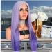 BGHJUE African Purple Long Straight Synthetic Wig - Heat Resistant Hair for Black Women - Buy Online on GoSupps.com