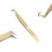 Nagaraku Faserspitze eyelash extension tweezers Professional eyelash tweezers Precision tweezers antistatic anti-slip stainless steel tweezers curved volume tweezers (L shape tweezers AG-09)