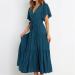 asntrgd Women's 2023 Summer Dress - V Neck Ruffle Wrap Maxi Sundress in Green XL - Buy Online on GoSupps.com