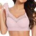 Large Size Lace Women's Bra Tank Top - Adjustable Pink Underwear No Straps Folded Side Design - Buy Online on GoSupps.com