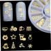 120PCS/Box Halloween Nail Metal Nail Art Decoration Hollowed-Out Rivets Snowflake 3D Nail Art Sticker Manicure Tools (Golden) - Buy Online on GoSupps.com