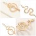 Lurrose 6pcs Bohemia Snap Hair Clips Set - Vintage Gifts Design Accessories for Women - Golden Metal Barrette Hairpins - Outdoor, Headdress, Snake Shaped - 8.5x3cm - Pack of 6 - Buy Online on GoSupps.com