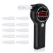 LAMJAD Breathalyser alcohol tester with 10 mouthpieces alarm light and LED display portable alcohol tester for personal and professional use D600
