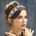 Flayem Rhinestone Headband Sparkly Crystal Headband Glitter Paddle Wide Hairband Gorgeous Banquet Hair Hoop Accessories for Women and Girls (Black White) - Buy Online on GoSupps.com