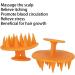 Gientan 2-Piece Silicone Head Massager & Scrubber - Dandruff Removal Shampoo Brush for Hair Growth (Wet & Dry) - Unisex Orange - Buy Online on GoSupps.com