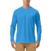 Roadbox Mens UPF 50+ UV Sun Protection Shirts Outdoor Long Sleeve Fishing T-Shirt for Hiking Swimming Rash Guard Campanula Blue Large