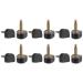 HARFINGTON 6 Pairs TPU High Heel Tips Shoes Replacement Tap Caps for Women High Heel Shoes 2.4mm Fine Core Pin 10x10mm U-Shape Heel Repair Caps Black
