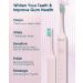 Electric Toothbrush for Adults with 6 Brush Heads - Sonic Toothbrush with Holder & Travel Case - Type C Cable - Pink - 1 Count - Buy Online on GoSupps.com