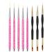 Hanyousheng 8 pieces nail brush set 3 pieces black nail art liner brush 5 pieces detail fine gel nails pink brush nail design brush nail art brush for nail art salon and home use 8 pi ces