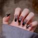 Press on Nails Long Fake Nails 24Pcs Shiny Black False fingernail with Self-Adhesive Jelly Nail Glue Tabs Press On False Nails