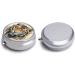 Round Pill Box - Year of The Tiger | Tiger Face Print 3 Compartment Portable Medicine Organizer | Decorative Metal Pocket Pill Case - Buy Online on GoSupps.com